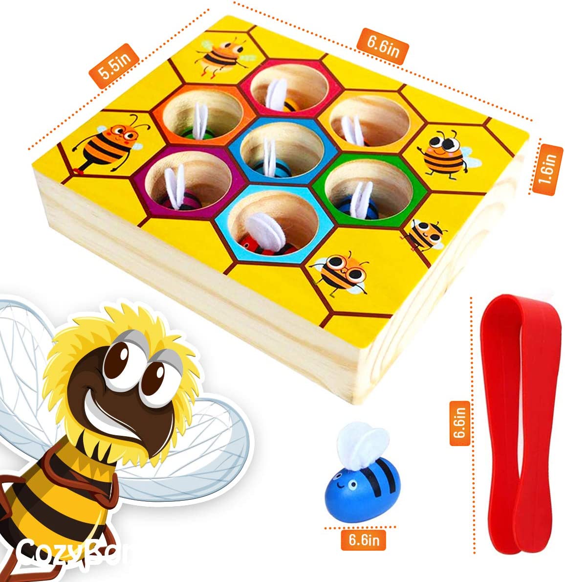10 Pcs abelhas para crianças - Clamp Bee to Hive Matching Jogo