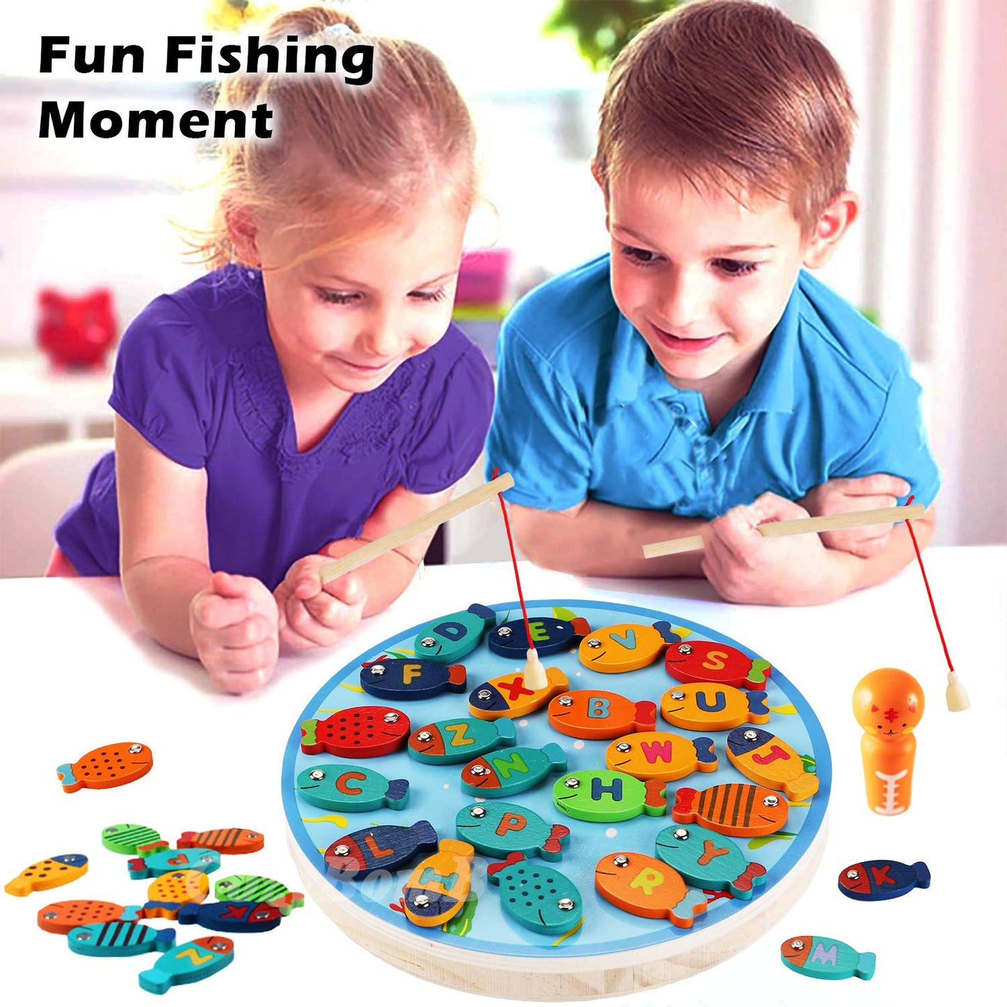 CozyBomb - This Magnetic Fishing Toys contain large and cute sizes, more  than 10 colors, 46 toy fishes 🐟🐠🦈 animals. 🎣 3 poles, 3 nets,  water-proof carrying bag, rainbow kiddie pool x
