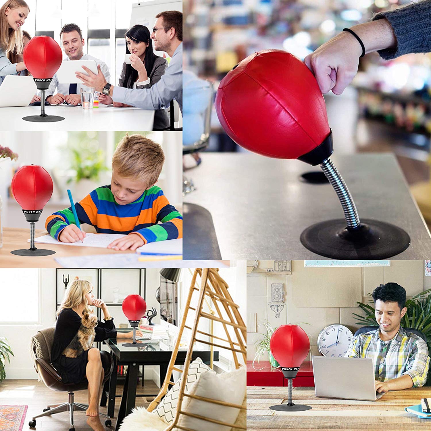 Desktop Punching Bag, Free Standing Desk Table Boxing Punching Ball Suction  Cup